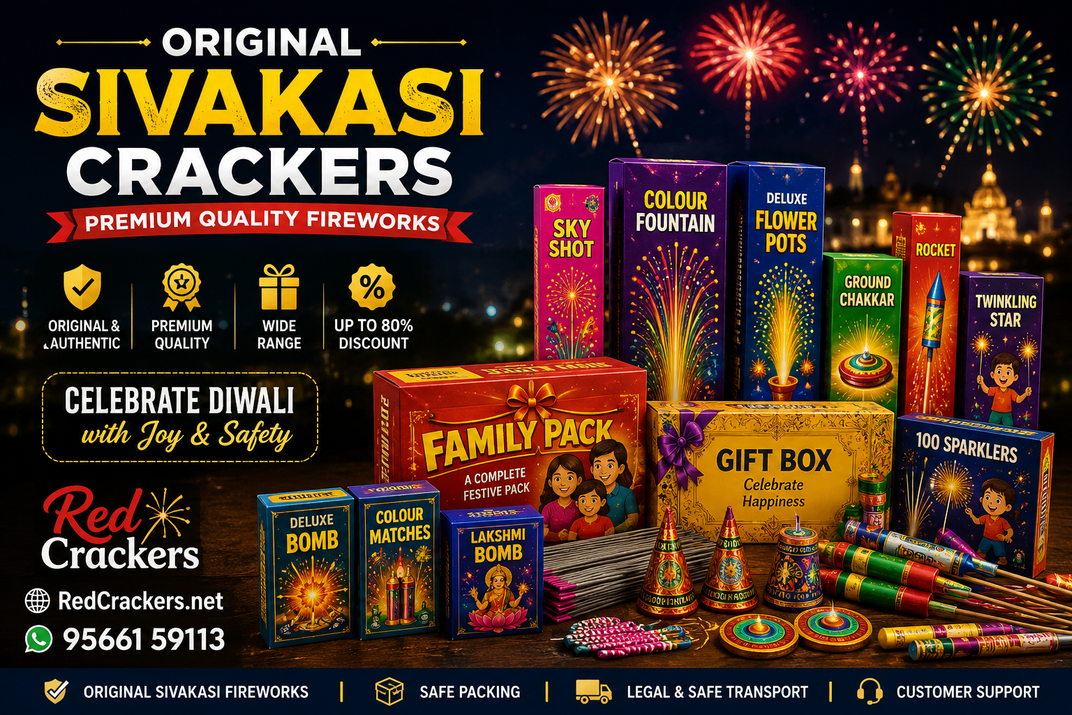 Best Fancy Multi Colour Crackers for Diwali 2026 | RedCrackers.net
